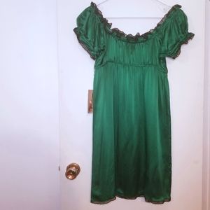 NWT Vtg Emerald Green Betsey Johnson Babydoll Mini